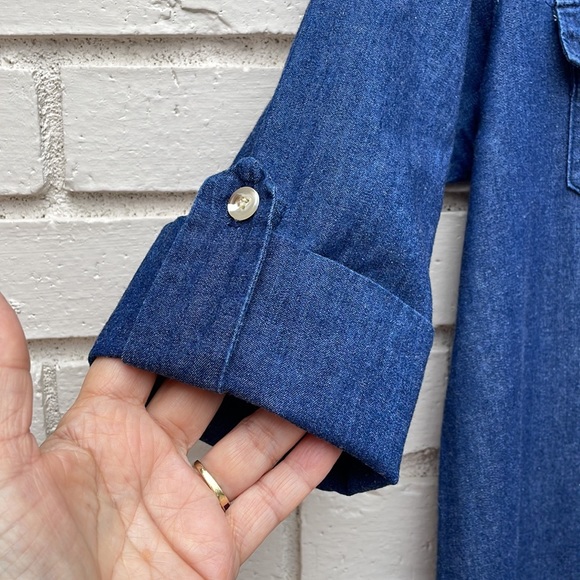 CASEY GRAY denim dress, size medium. 3/4 sleeves can be rolled up. 😍 - Picture 9 of 16